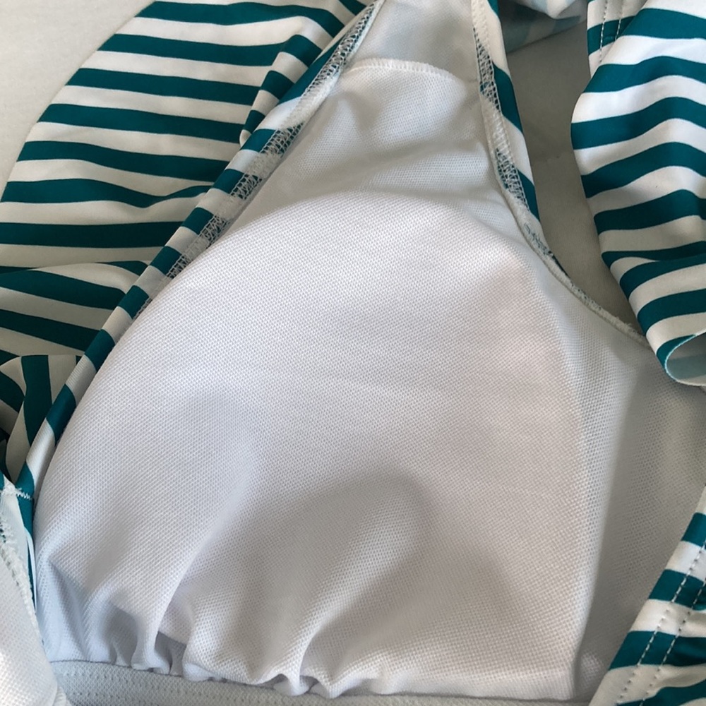 NWT New Cocoship one piece Swimsuit Sz 6 Ruffles Green White Bathing Suit Womens - Picture 5 of 10